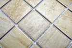 Keramik Mosaik FlieseNatursteinoptik Struktur Travertin beige gelb Wandfliese MOS16-1202