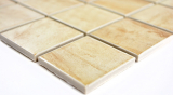 Handmuster Mosaikfliese Natursteinoptik Struktur Travertin beige gelb Wandfliese MOS16-1202_m