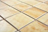 Handmuster Mosaikfliese Natursteinoptik Struktur Travertin beige gelb Wandfliese MOS16-1202_m