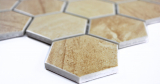 Handmuster Mosaik Fliese Keramik Hexagon Travertin beige matt Fliesenspiegel Kche MOS11G-1202_m