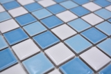 Keramik Mosaik Schwimmbadmosaik Mosaikfliese blau weiss glnzend Duschwand MOS18-0407