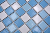 Keramik Mosaik Schwimmbadmosaik Mosaikfliese blau weiss glnzend Duschwand MOS18-0407