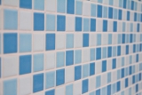 Keramik Mosaik Schwimmbadmosaik Mosaikfliese blau weiss glnzend Duschwand MOS18-0407