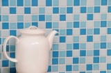 Keramik Mosaik Schwimmbadmosaik Mosaikfliese blau weiss glnzend Duschwand MOS18-0407