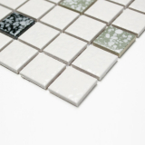 Keramik Mosaik wei schwarz grau struktur Mosaikfliese Bad MOS18-0307