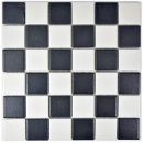 Keramik Mosaik Fliese Schachbrett Mosaik RUTSCHEMMEND RUTSCHSICHER schwarz wei MOS14-0103-R10