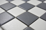 Keramik Mosaik Fliese Schachbrett Mosaik RUTSCHEMMEND RUTSCHSICHER schwarz wei MOS14-0103-R10