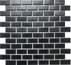 Verbund Mosaik Riemchen Keramik Brick schwarz matt Duschwand Bad Kche MOS24-04BM