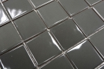 Handmuster Mosaikfliese Keramik metall grau glnzend Fliesenspiegel Kchenwand MOS16B-0204_m