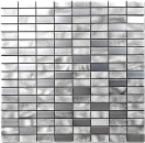 Handmuster Mosaik Fliese Aluminium Rechteck Alu silber gebrstet poliert Fliesenspiegel Kche MOS49-C201F_m