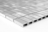 Handmuster Mosaik Fliese Aluminium Rechteck Alu silber gebrstet poliert Fliesenspiegel Kche MOS49-C201F_m