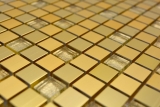 Mosaik Fliese Aluminium Glasmosaik gold Fliesenspiegel Kchenrckwand MOS49-A307