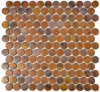 Handmuster Mosaik Fliese Kupfer kupfer Knopf braun Kche MOS49-1506_m