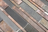 Mosaik Fliese Naturstein Kupfer grau rost Verbund Stbchen Wandverblender Wandfliese Fliesenspiegel Kche - MOS47-XSK565