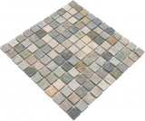 Quarzit Naturstein Mosaik Fliese beige grau Wand Boden Dusche Kchenrckwand Duschwand - MOS36-0206