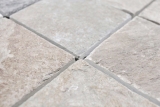 Quarzit Naturstein Mosaik Fliese beige grau Wand Boden Dusche Kchenrckwand Fliesenspiegel Bad - MOS36-0210