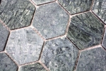 Marmor Mosaik Fliese Naturstein Hexagon grn anthrazit Steinoptik Fliesenspiegel - MOS44-0210