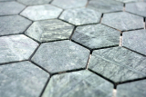 Marmor Mosaik Fliese Naturstein Hexagon grn anthrazit Steinoptik Fliesenspiegel - MOS44-0210