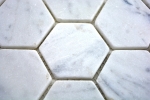 Marmor Mosaik Fliese Naturstein Hexagon wei anthrazit Carrara Fliesenspiegel Wandfliese - MOS44-0103
