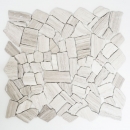 Mosaik Bruch Marmor Naturstein Polygonal Grau Streifen hellgrau silber Fliesenspiegel Wandverblender Kche - MOS44-0202