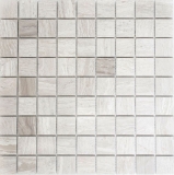 Handmuster Mosaik Fliese Marmor Naturstein grau Grau Streifen MOS42-0204_m