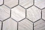 Handmuster Mosaik Fliese Marmor Naturstein Hexagon Marmor grau Streifen MOS44-1205_m