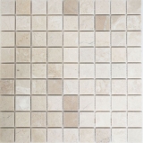 Marmor Mosaik Fliese Naturstein creme hellbeige elfenbein Fliesenspiegel Kche Bad WC - MOS42-0104