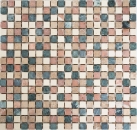 Handmuster Mosaik Fliese Marmor Naturstein creme beige rot grn Random MOS38-1204_m