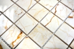 Marmor Mosaik Fliese Naturstein golden cream poliert glnzend - MOS42-32-2807