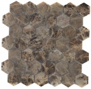 Marmor Mosaik Fliese Naturstein Hexagon Impala dunkelbraun poliert glnzend Kche Wand - MOS42-1311