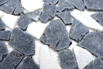 Mosaik Bruch Marmor Naturstein wei schwarz anthrazit Polygonal Fliesenspiegel Spritzschutz Kche Bad - MOS44-0204