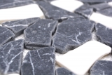 Mosaik Bruch Marmor Naturstein wei schwarz anthrazit Polygonal Fliesenspiegel Spritzschutz Kche Bad - MOS44-0204