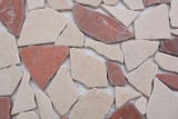 Mosaik Bruch Marmor Naturstein rot beige Polygonal Rosso Verona Spritzschutz Fliesenspiegel Wand Kche - MOS44-1002