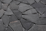 Mosaik Bruch Marmor Naturstein Nero schwarz anthrazit dunkelgrau Polygonal Fliesenspiegel Kchenwand Bad - MOS44-30-120