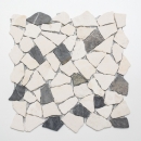 Mosaik Bruch Marmor Naturstein beige creme schwarz anthrazit Polygonal Fliesenspiegel Kchenfliese - MOS44-30-110