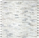 Marmor Mosaik Fliese Naturstein Brick Mauerverband wei 3D Optik Wandfliese WC - MOS40-3D11