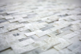 Mosaik Fliese Marmor Naturstein Brick Splitface wei 3D klein MOS40-3D11_f