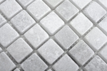 Marmor Mosaik Fliese Naturstein Ibiza wei hellgrau cream Fliesenspiegel Dusche Wand Boden Bad - MOS40-42023