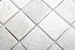 Marmor Mosaik Fliese Naturstein Ibiza wei hellgrau cream Dusche Wand Boden Wandfliese Kche - MOS40-42048
