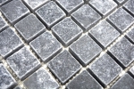 Marmor Mosaik Fliese Naturstein Nero schwarz anthrazit dunkelgrau Fliesenspiegel - MOS36-0306-A