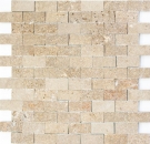 Handmuster Mosaik Steinwand Travertin Naturstein walnuss Brick Splitface Noce Travertin 3D MOS43-44248_m