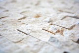 Kalkstein Mosaik Naturstein Splitface Steinwand wei creme Brick Limestone 3D Optik Fliesenspiegel Wandfliese Bad - MOS29-49248