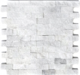 Handmuster Mosaik Fliese Marmor Naturstein wei Brick Splitface Ibiza Sugar Marble 3D MOS45-0204_m