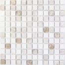 Marmor Mosaik Fliese Naturstein beige braun Cappuccino Fliesenspiegel Kche - MOS43-46266