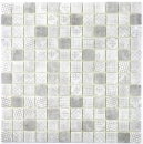 Handmuster Retro Vintage Mosaik Fliese ECO Recycling GLAS ECO grau patchwork MOS145-P-80_m