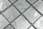 Glasmosaik silber Mosaikfliese Struktur Fliesenspiegel Kchenwand MOS123-8SB26