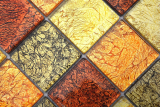 Glasmosaik gold orange Mosaikfliese Struktur Fliesenspiegel Kche Duschwand MOS120-07424