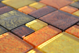 Handmuster Mosaikfliese Transluzent Kombination Glasmosaik Crystal gold orange Struktur MOS88-07814_m