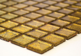 Glasmosaik gold Mosaikfliese Struktur Fliesenspiegel Kche Duschwand MOS120-0742