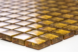 Glasmosaik gold Mosaikfliese Struktur Fliesenspiegel Kche Duschwand MOS120-0782